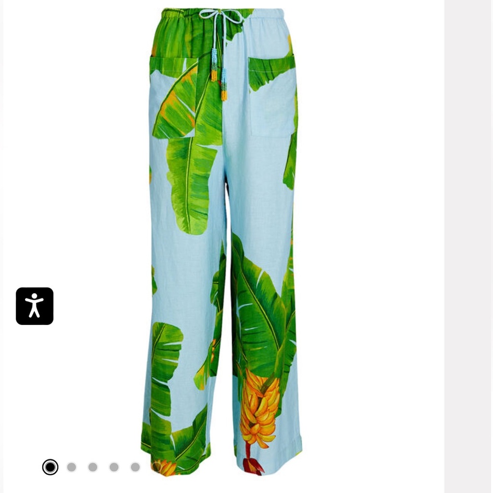 Farm Rio Fresh Bananas Linen-Blend Cropped Pants - Picture 7 of 7